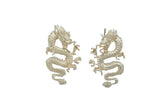 Women Earrings Set Fashion Jewelry Gold Metal Large Bling Chinese Dragon Ethnic